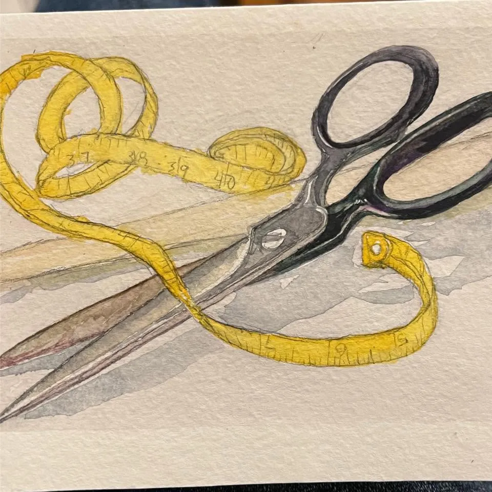 Scissors and tape measure